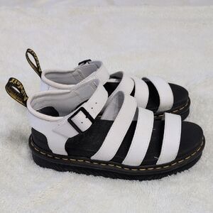 DR MARTENS BLAIRE Women 9 White Platform Sandals Like New